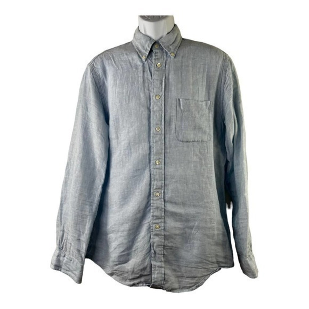 Brooks brother Men Casual Shirt Blue Buttons Front Size M